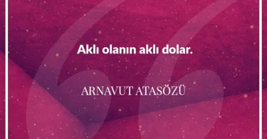 Aklı olanın aklı dolar. Arnavut Atasözü