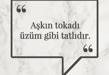 Aşkın tokadı üzüm gibi tatlıdır. Afrika Atasözü