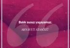 Balık susuz yaşayamaz. Arnavut Atasözü