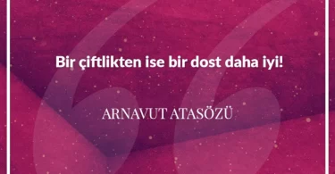 Bir çiftlikten ise bir dost daha iyi. Arnavut Atasözü