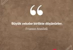 Büyük zekalar birlikte düşünürler. Fransız Atasözü