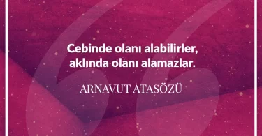 Cebinde olanı alabilirler, aklında olanı alamazlar. Arnavut Atasözü