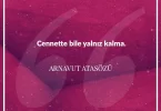 Cennette bile yalnız kalma. Arnavut Atasözü