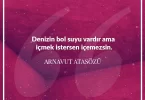 Denizin bol suyu vardır ama içmek istersen içemezsin. Arnavut Atasözü