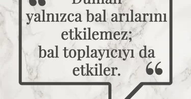 Duman yalnızca bal arılarını etkilemez; bal toplayıcıyı da etkiler. Afrika Atasözü