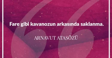 Fare gibi kavanozun arkasında saklanma. Arnavut Atasözü