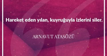Hareket eden yılan kuyruğuyla izlerini siler. Arnavut Atasözü