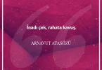 İnadı çek rahata kavuş. Arnavut Atasözü