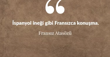 İspanyol ineği gibi Fransızca konuşma. Fransız Atasözü