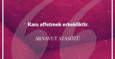 Kanı affetmek erkekliktir. Arnavut Atasözü