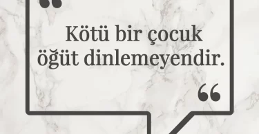 Kötü bir çocuk öğüt dinlemeyendir. Afrika Atasözü
