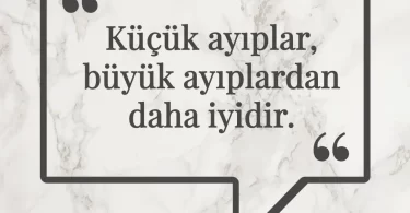 Küçük ayıplar, büyük ayıplardan daha iyidir. Afrika Atasözü