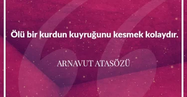 Ölü bir kurdun kuyruğunu kesmek kolaydır. Arnavut Atasözü