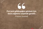 Pırıl pırıl gökkuşağını görmek için önce yağmuru yaşamak gerekir. Fransız Atasözü
