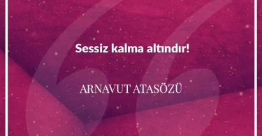 Sessiz kalma altındır. Arnavut Atasözü