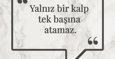 Yalnız bir kalp tek başına atamaz. Afrika Atasözü