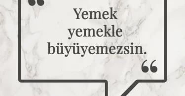 Yemek yemekle büyüyemezsin. Afrika Atasözü